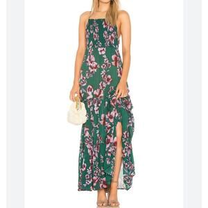 Free People Intimately Green Garden Party Maxi Dress Sz S